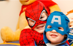 Child dressed as a superhero